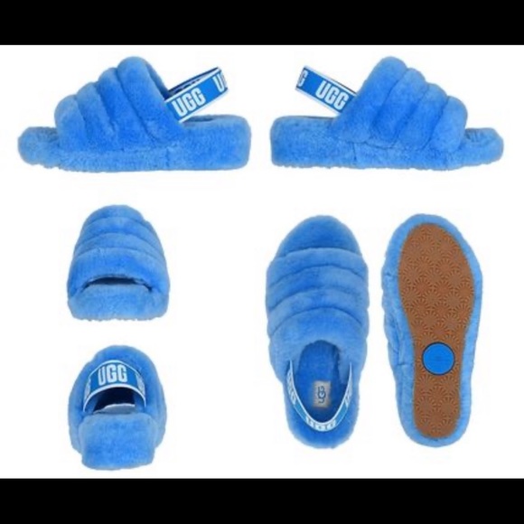 neon blue fluff yeah slides